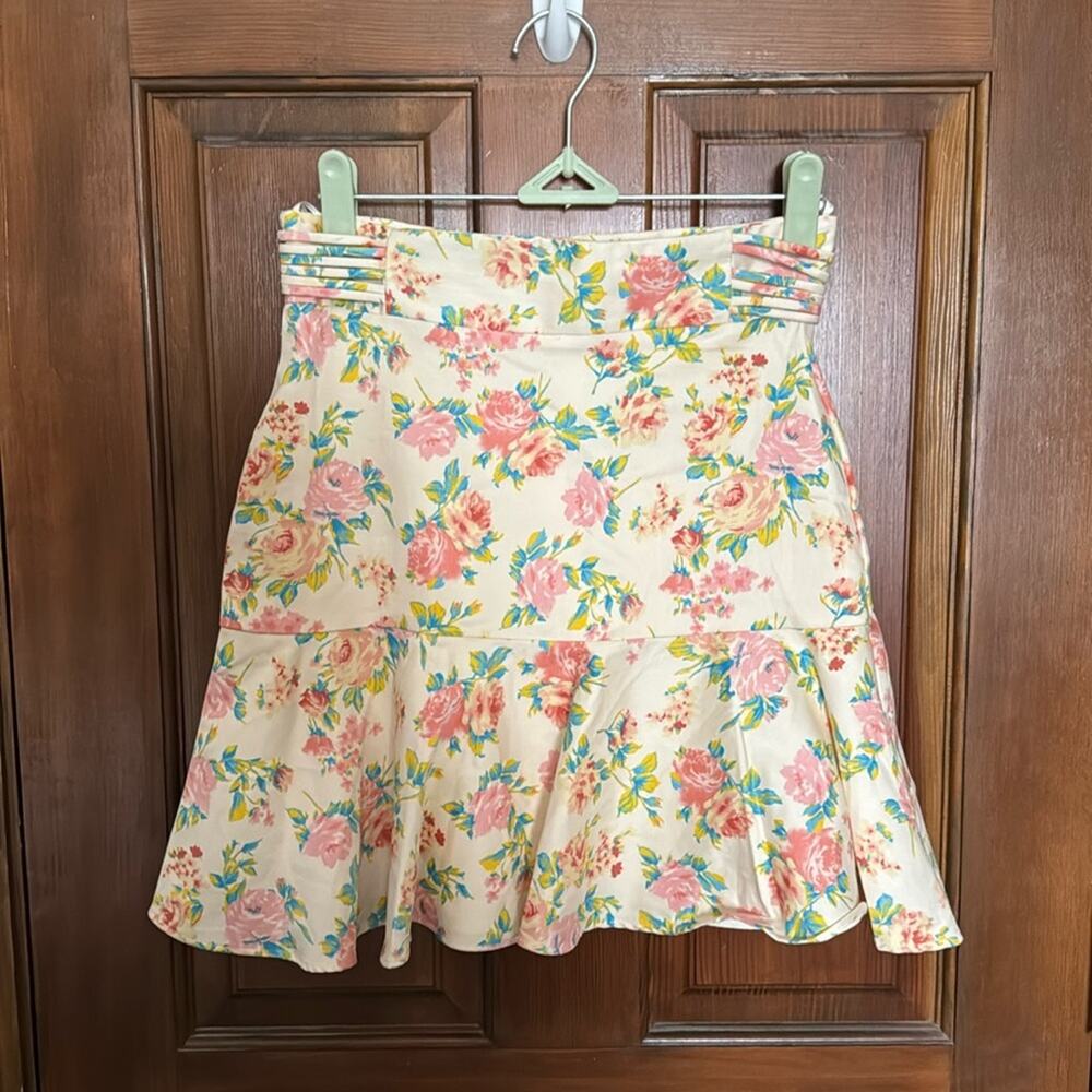 Love Shack Fancy | Floral Print Pleated Skirt Size P (XS estimate) NWT
